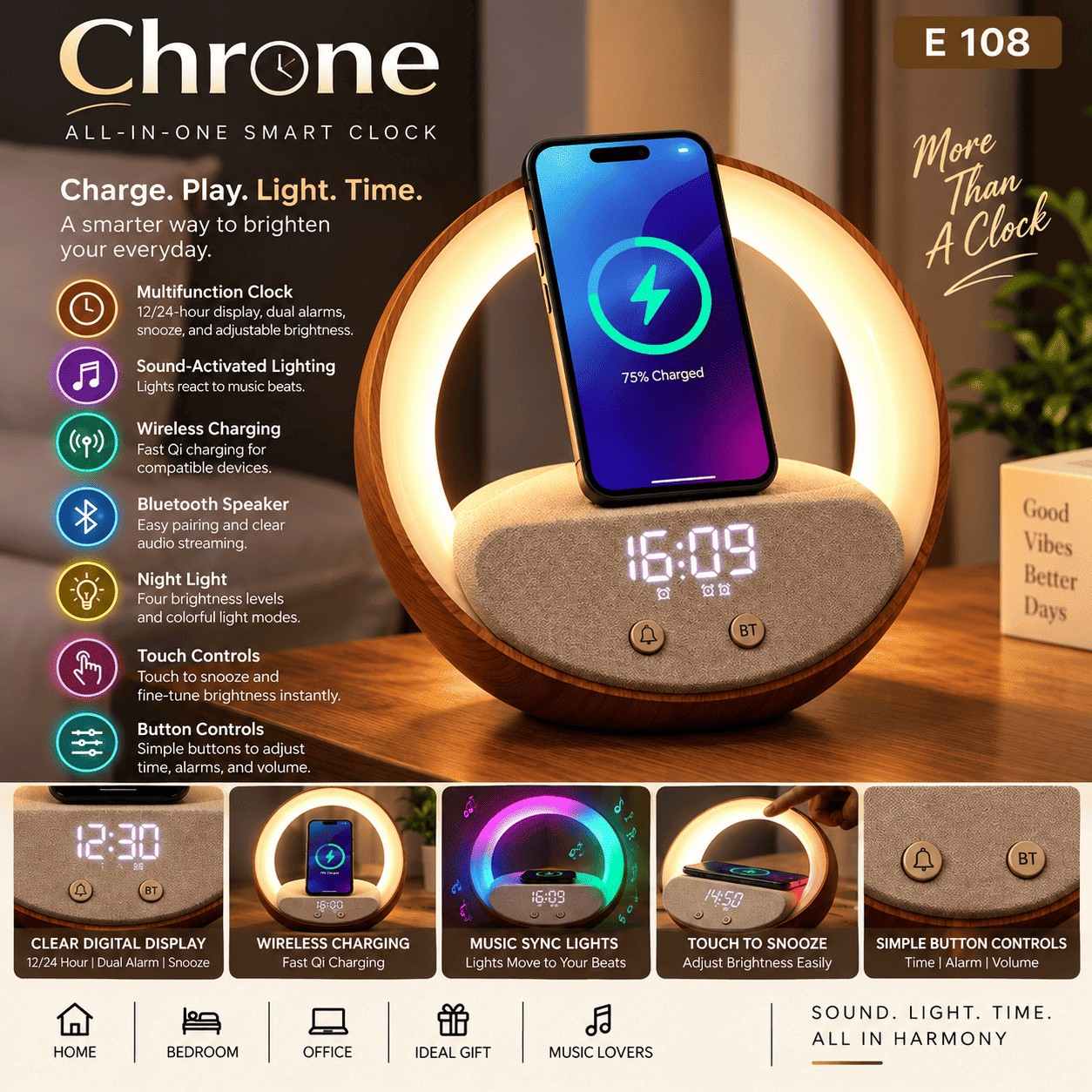 All-in-One Smart Clock with Charger & Speaker Corporate Gift All-in-One Smart Clock with Charger & Speaker Corporate Gift