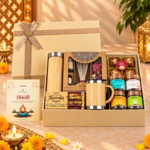 Bamboo Bliss, Fragrance & Gourmet Indulgence Unique Diwali Hampers - GiftanaIndia
