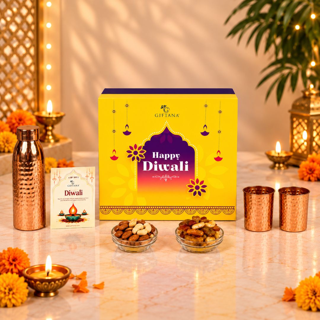 Copper Dry Fruit Diwali Hamper with 750ml Bottle, Glasses & Assorted Nuts 2 Copper Dry Fruit Diwali Hamper with 750ml Bottle Glasses Assorted Nuts 2