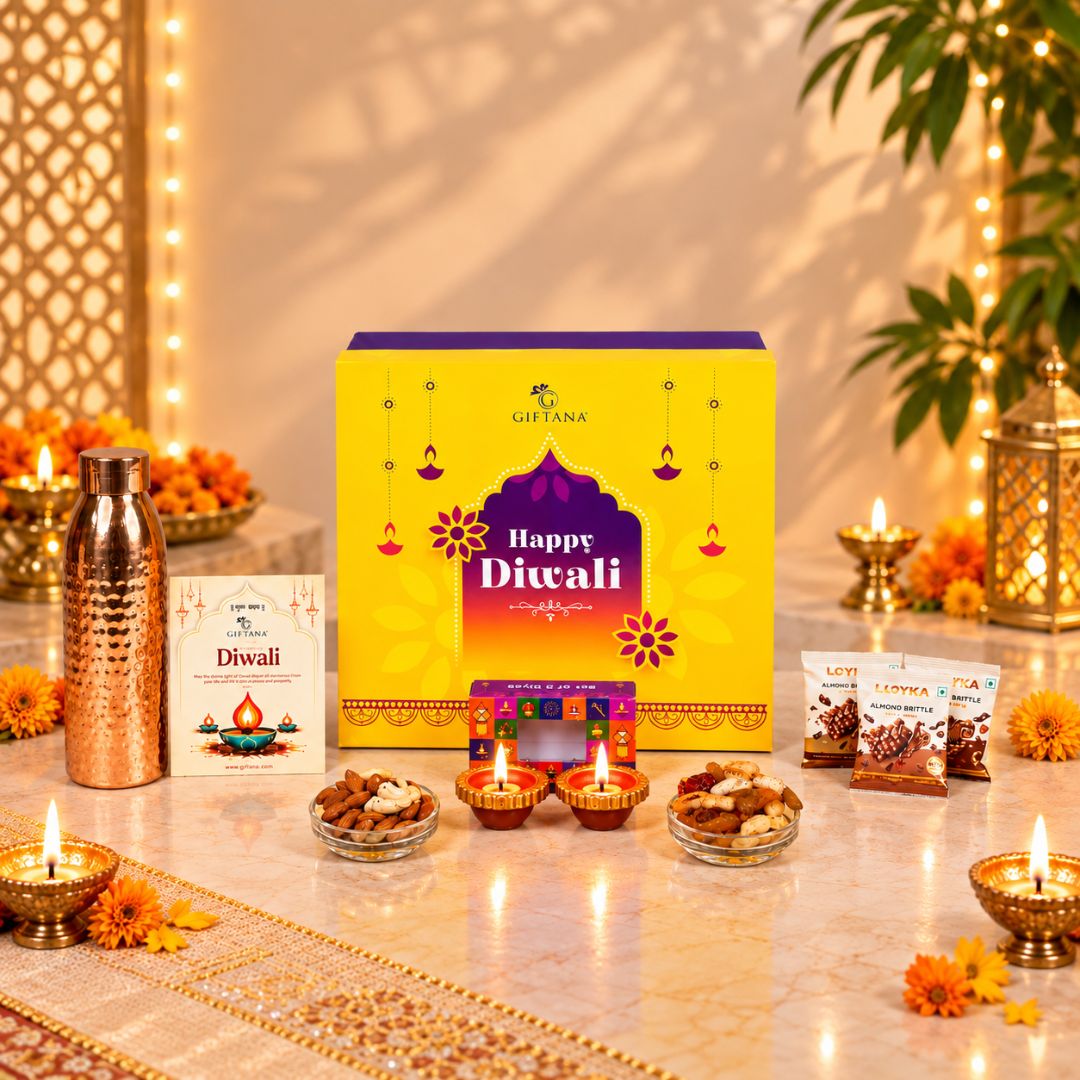Copper Gourmet Diwali Hamper with Almond Brittle & Italian Cashews 2 Copper Gourmet Diwali Hamper with Almond Brittle Italian Cashews 2