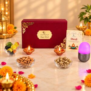 Utsav-E-Noor – XECH Zen Self-Balancing Lamp, Dry Fruits & Diwali Gift Set