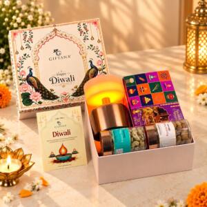 Diwali Gift Set with Table Lamp & Festive Essentials - Diwali Glow - giftanaindia