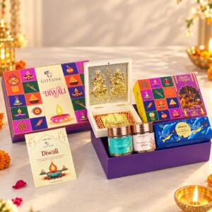 Festive Gift Hamper with Dry Fruits & Laxmi Ganesh Charan