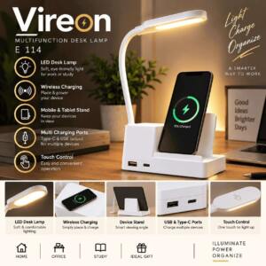 Executive Desk Lamp with Wireless Charger