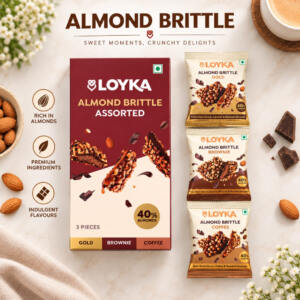 Copper Grandeur Diwali Gift Hamper with Almond Brittle & Diyas 6 Loyka Almond brittlw