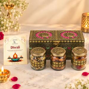Peacock Jar 3 - Corporate Diwali Dry Fruit Gift Box - giftanaindia