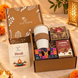 Premium Eco-Friendly Diwali Gift Hamper with Eco Cup & Gourmet Treats - Giftana