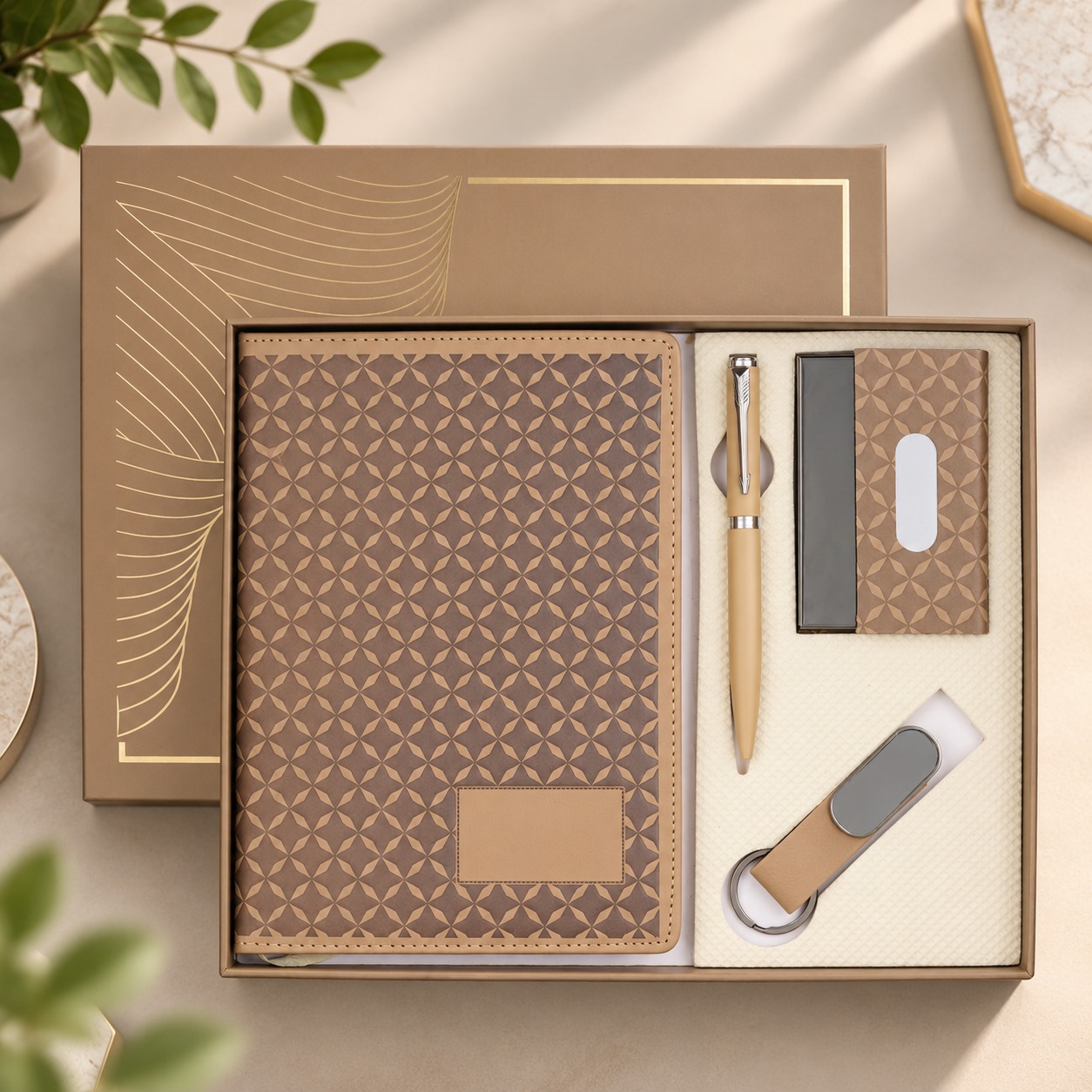 Premium Executive Notebook Gift Set with Pen, Card Holder & Keychain Premium Executive Notebook Gift Set with Pen, Card Holder & Keychain
