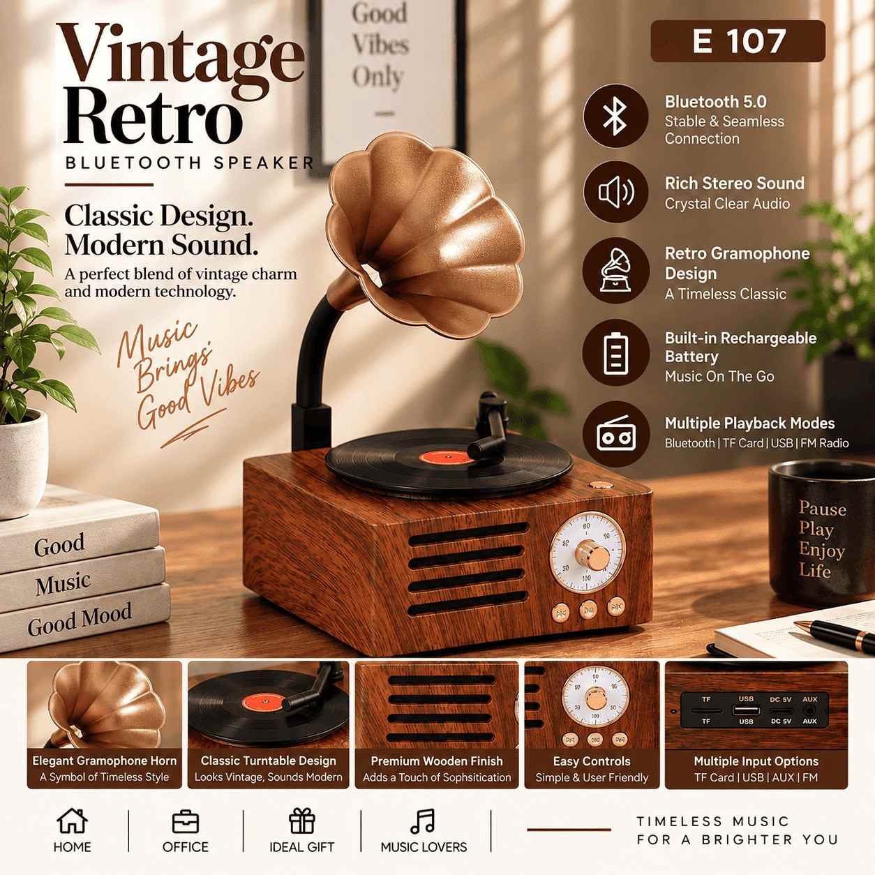 Retro Gramophone Bluetooth Speaker for Corporate Gifting Retro Gramophone Bluetooth Speaker for Corporate Gifting