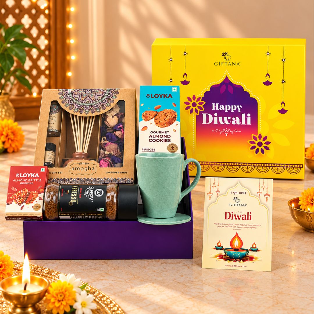 Scented Moments, Brews & Sustainable Diwali Gift Hamper Scented Moments Brews Sustainable Diwali Gift Hamper
