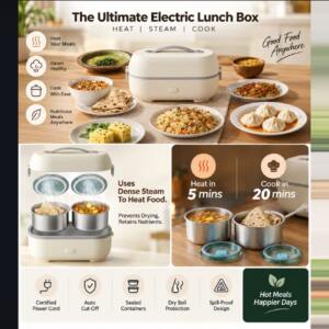 Electric Lunch Box with Steam Heating & Cooking Function