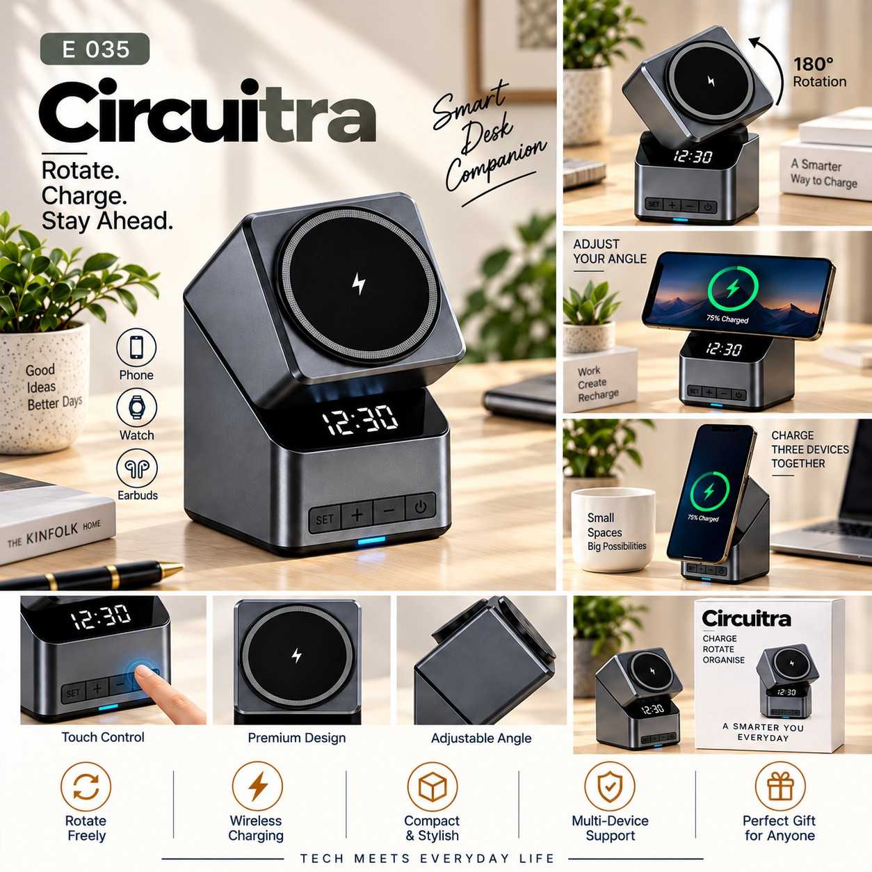 Rotating Wireless Charging Station – Smart Corporate Gift Rotating Wireless Charging Station – Smart Corporate Gift