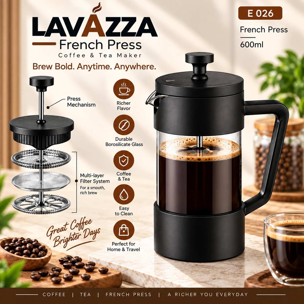 Luxury French Press Coffee & Tea Maker - Corporate Gift Luxury French Press Coffee & Tea Maker - Corporate Gift