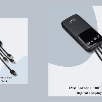Evm Encase+ 10000mAh Power Bank with Digital Display Black