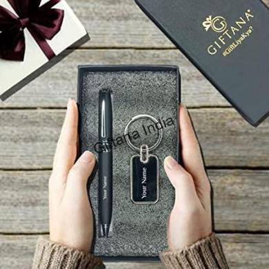 Giftana 2 in 1 Personalized Pen And Keychain Gift Set